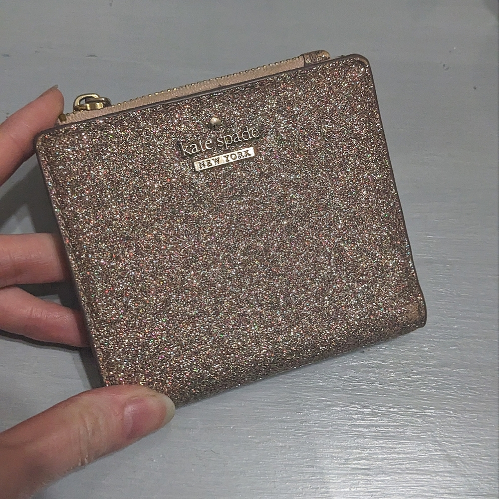 Pink Kate Spade Glitter Wallet Bifold